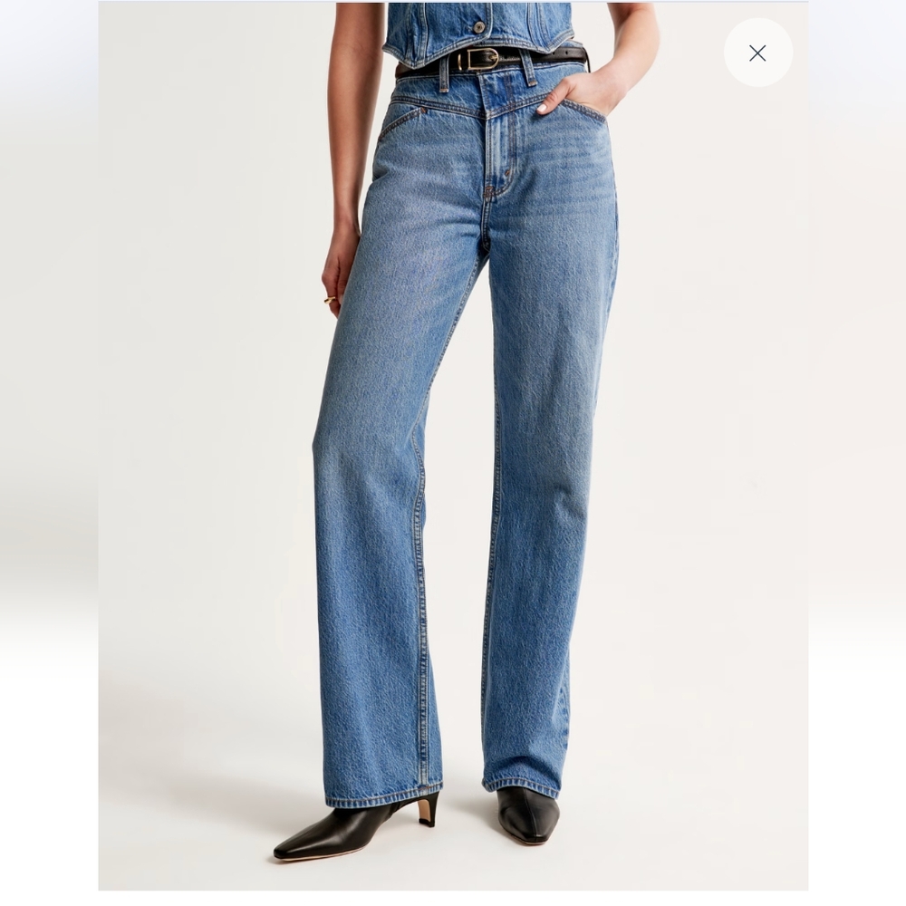 high rise loose jean with front yoke